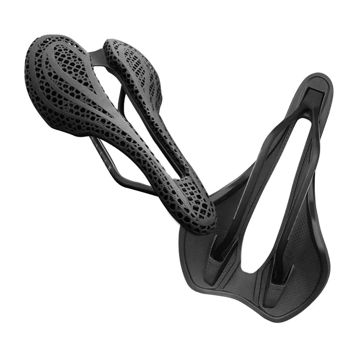 Air3 3D Printed Bike Saddle with 3K Nylon Base & Carbon Rails
